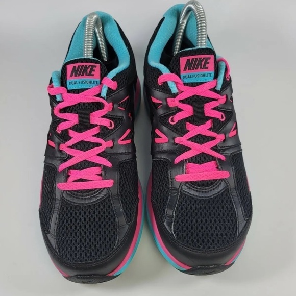 NIKE Dual Fusion Run 2 Shoes 599560-004 Black/Pink/Blue Sz 7.5 Women - Picture 5 of 8